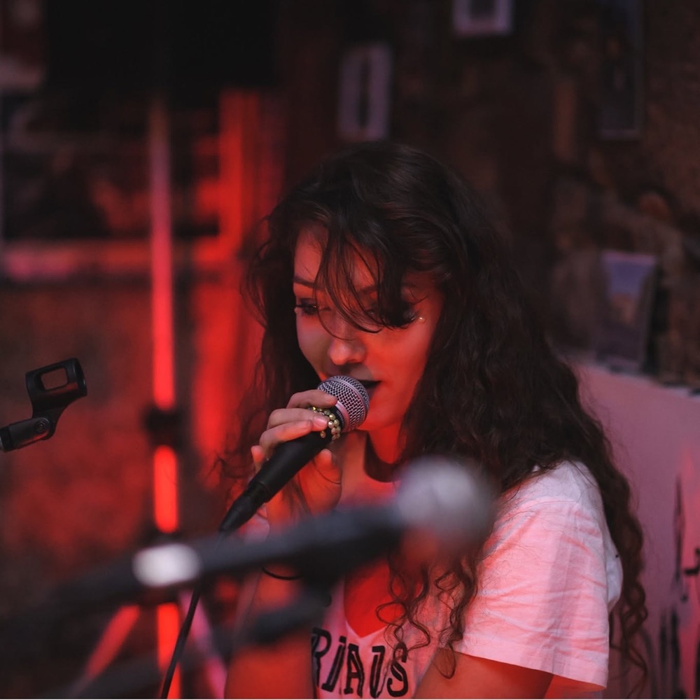 NINA singing live on stage