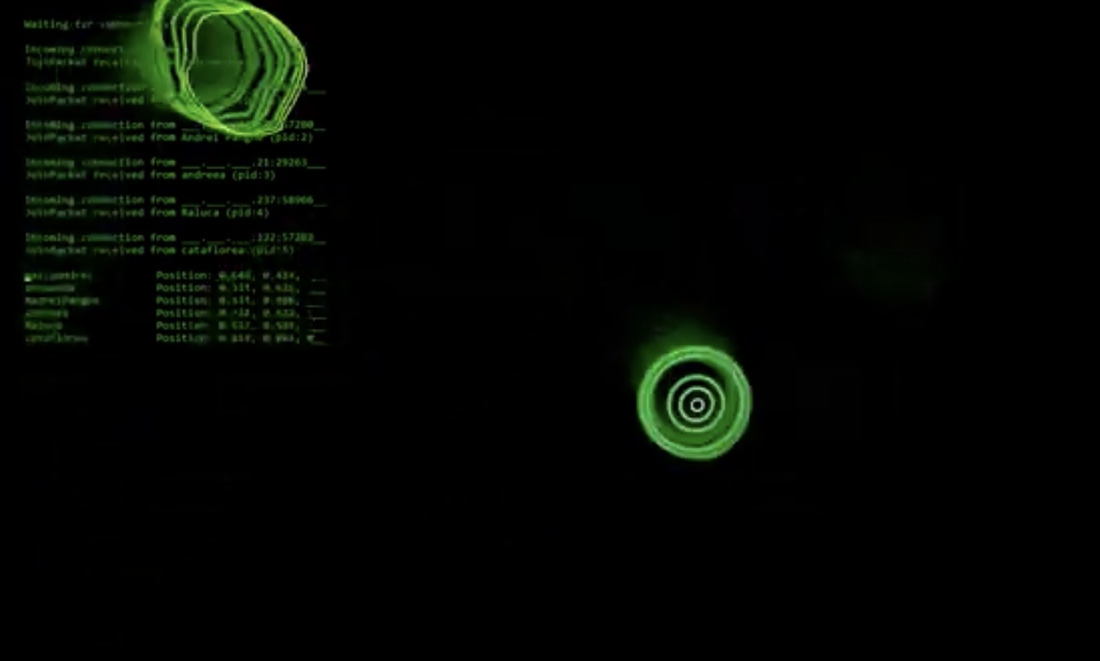 LIGHTS — live network visualization, screen recording of the telematic performance